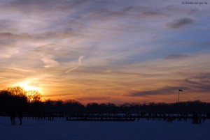 Abendsonne Sonnenuntergang im Winter