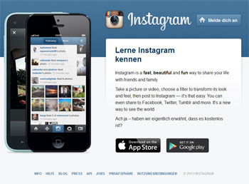 Instragram Homepage