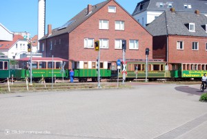 Historische Wagen der Borkumer Kleinbahn