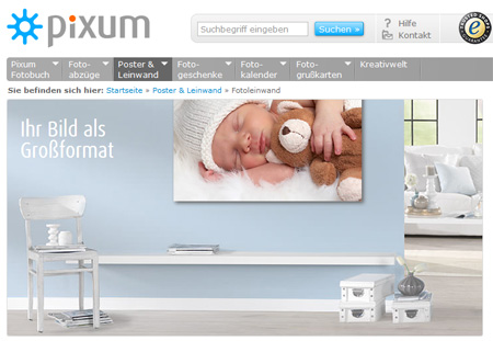 Homepage Pixum 
