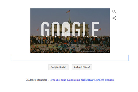 Google Doodle zum Mauerfall