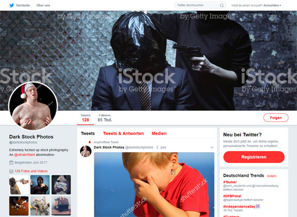 Screenshot: Twitter-Account Dark Stock Fotos