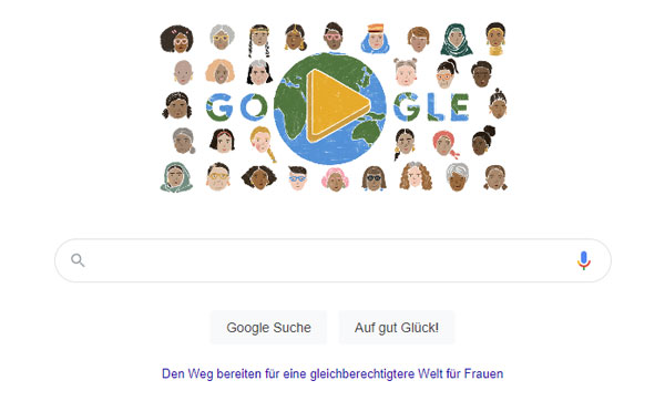 Screenshot Google Doodle zu Frauentag 2022